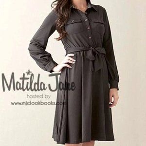 Matilda Jane Paint by Numbers Brown Ink Blot Dress Large